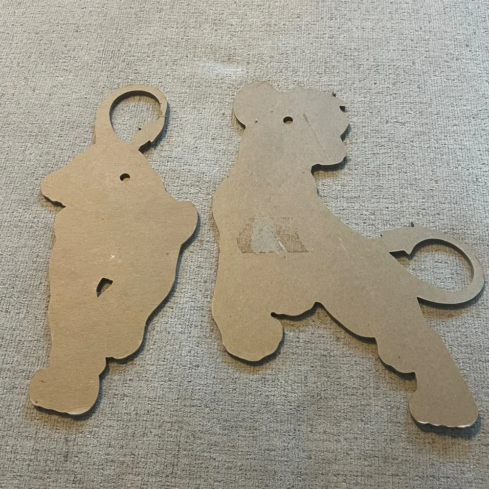 Vintage Disney Lion King Simba Nala Wood Wall Decor Plaques Nursery Art 2pc Set